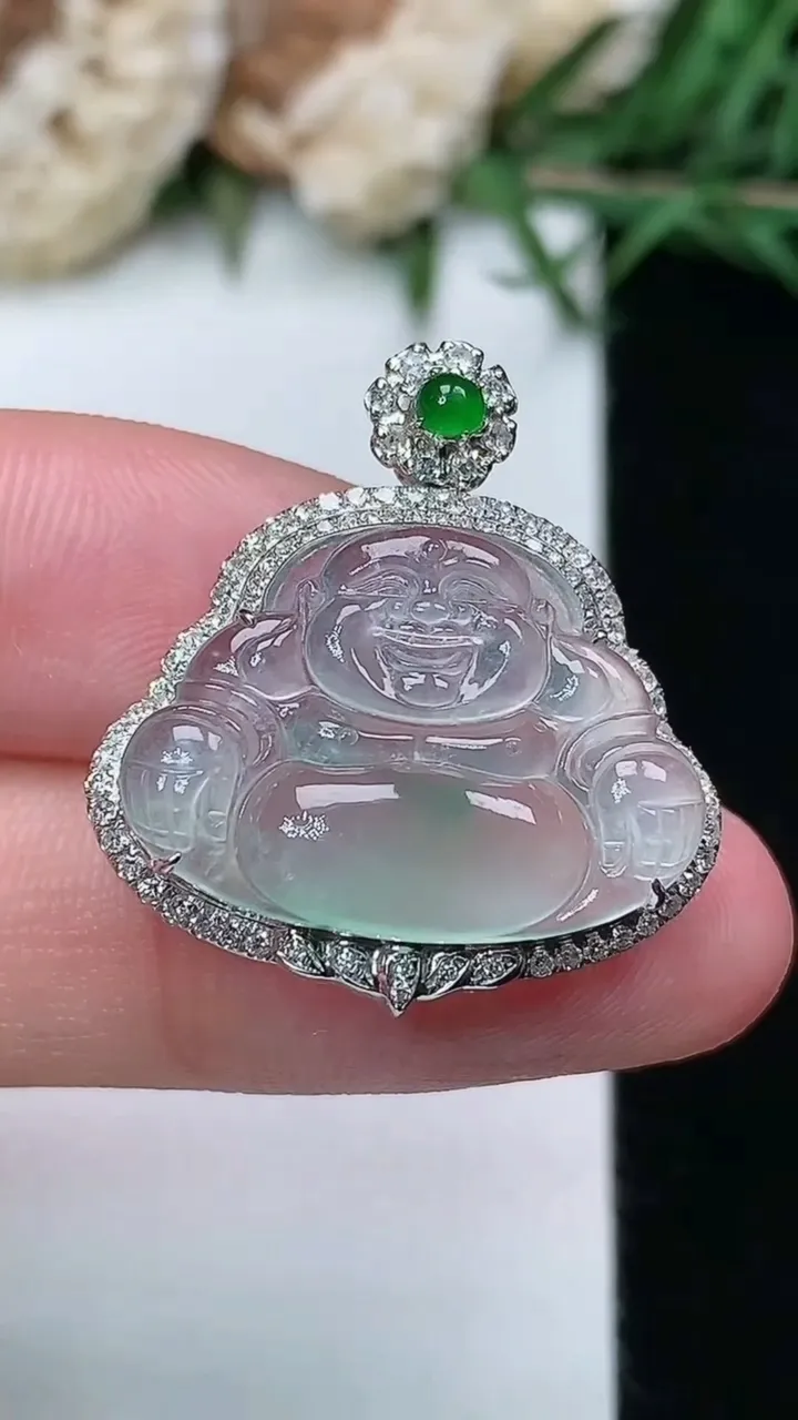 天然A货翡翠佛公吊坠，尺寸26-23.6-7.9
2月5日