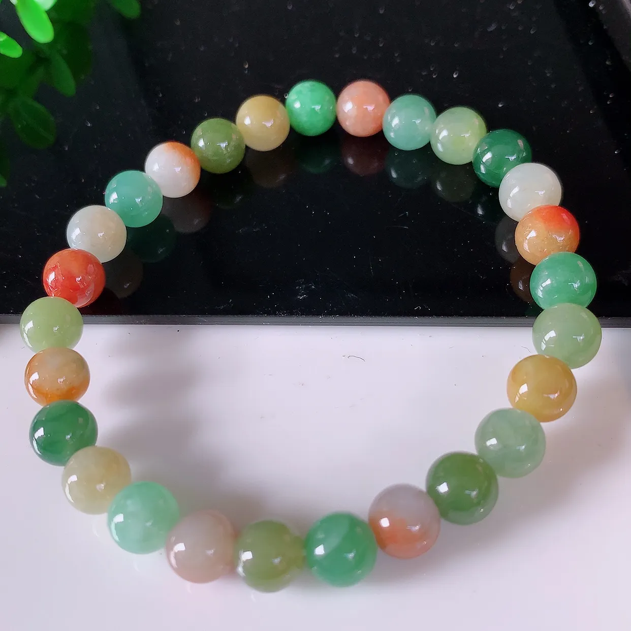 自然光实拍，冰润多宝翡翠手链，多彩翡翠手串，颜色丰富，料子细腻，高档大气，自戴送礼佳品！#46.28