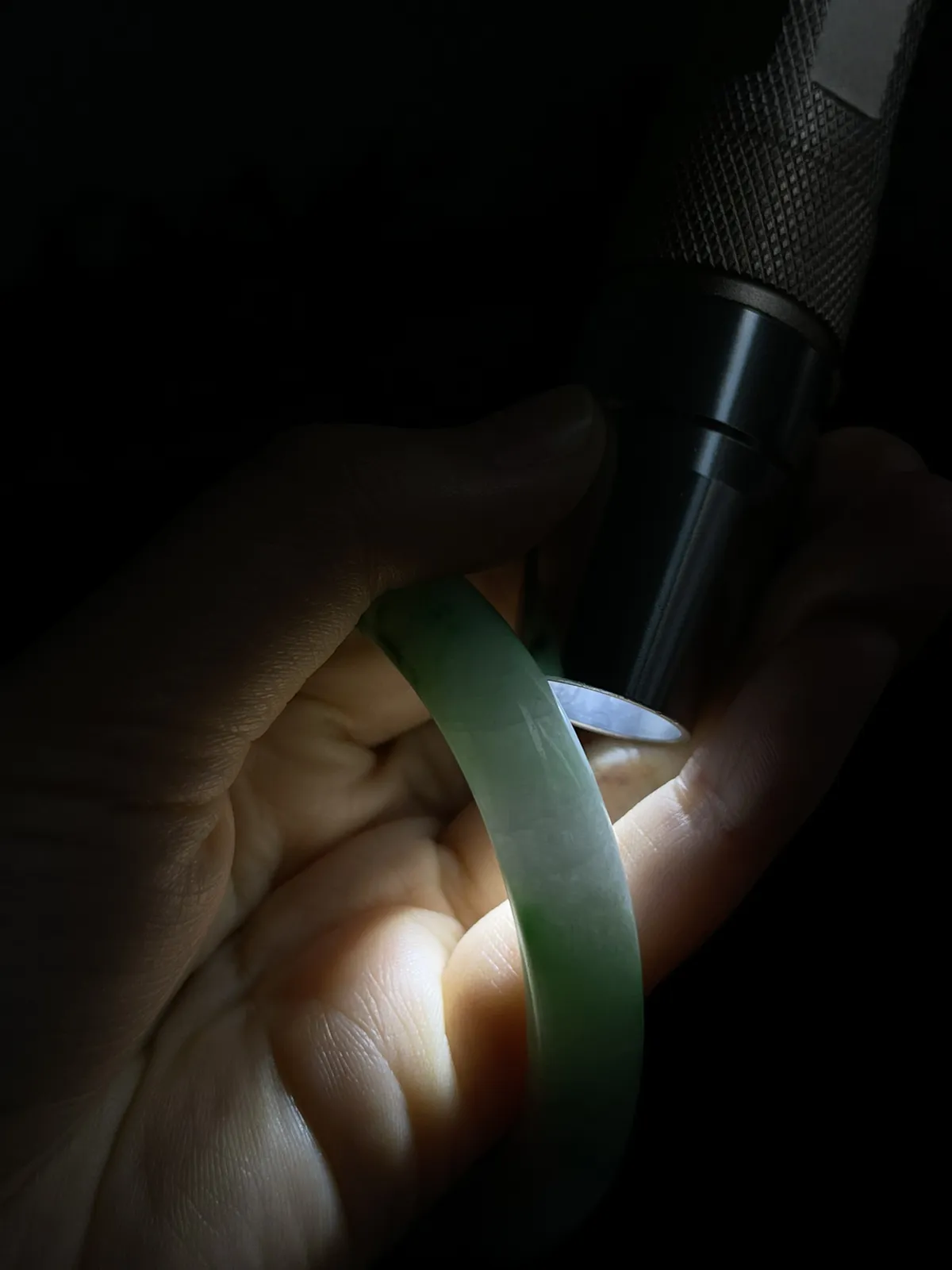 圆镯55圈口，翡翠手镯