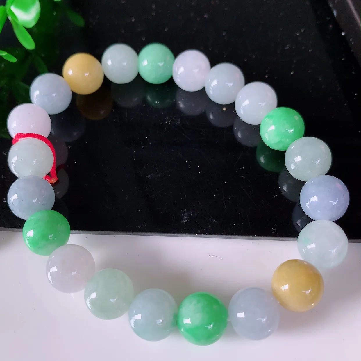 自然光实拍，冰润多宝翡翠手链，多彩翡翠手串，颜色丰富，料子细腻，高档大气，自戴送礼佳品！#46.28