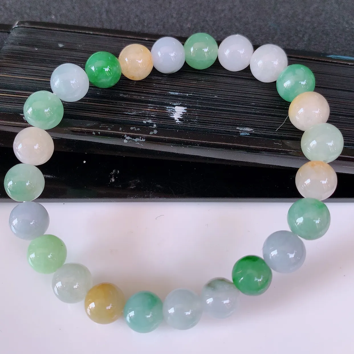 自然光实拍，冰润多宝翡翠手链，多彩翡翠手串，颜色丰富，料子细腻，高档大气，自戴送礼佳品！#46.25