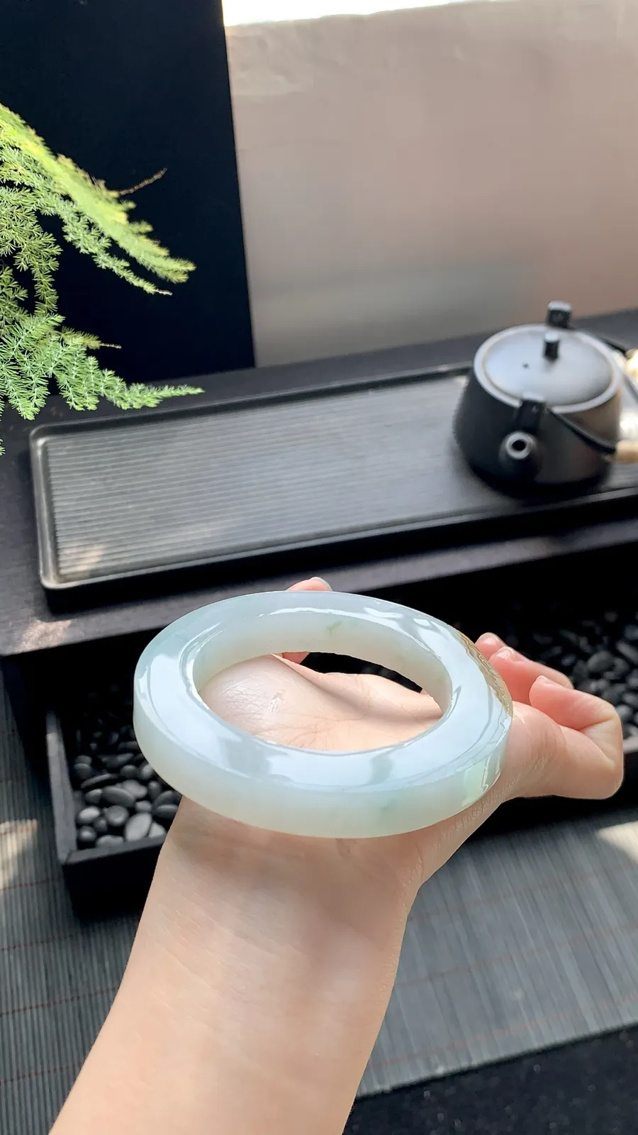 【黄翡飘花镯胚】