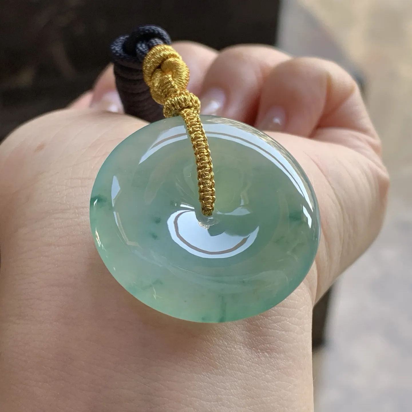 冰飘花平安扣
 底色漂亮 平安顺遂