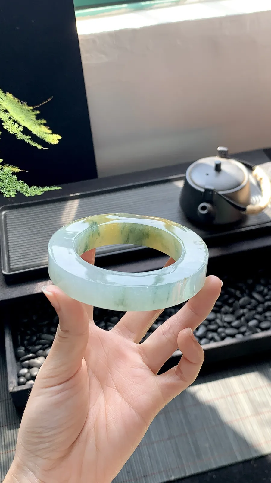 【特色黄翡飘花镯胚】