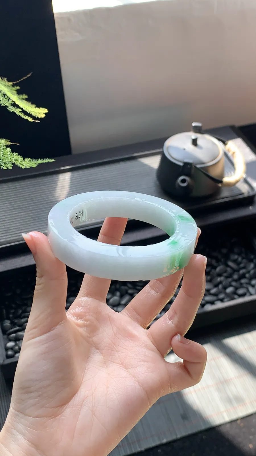 【白底青阳绿镯胚】