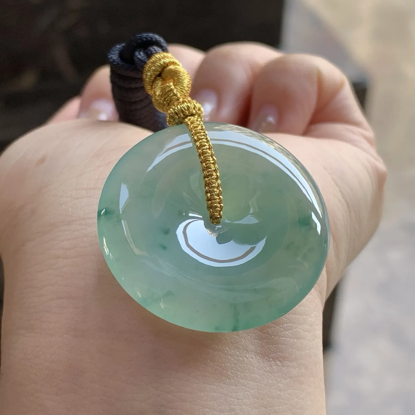 冰飘花平安扣
 底色漂亮 平安顺遂