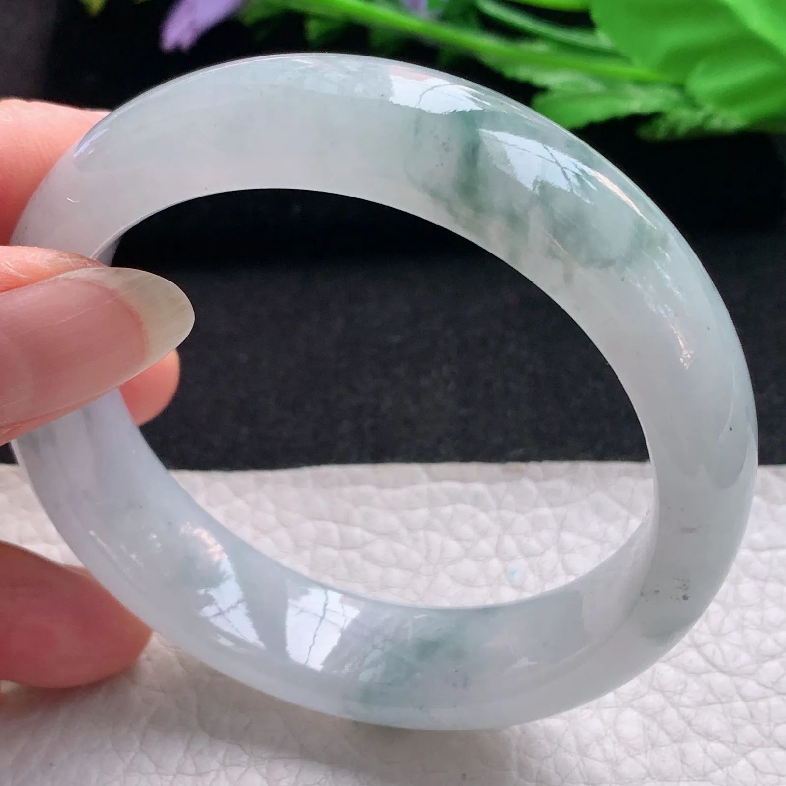 nr实拍58*15.5*8.8轮胎镯 缅甸翡翠a货玉手镯飘逸正圈平安镯宽版玉手环