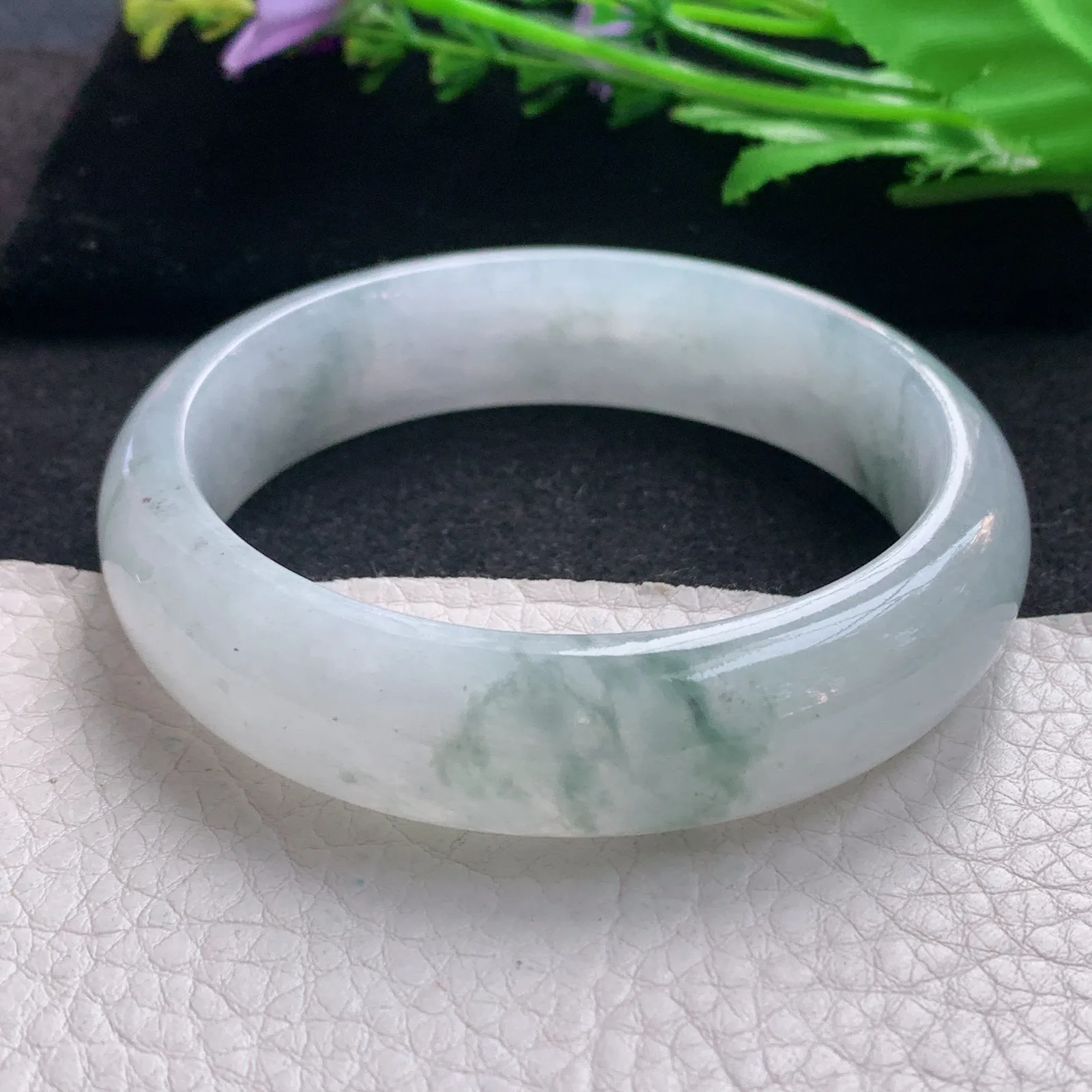 nr实拍58*15.5*8.8轮胎镯 缅甸翡翠a货玉手镯飘逸正圈平安镯宽版玉手环