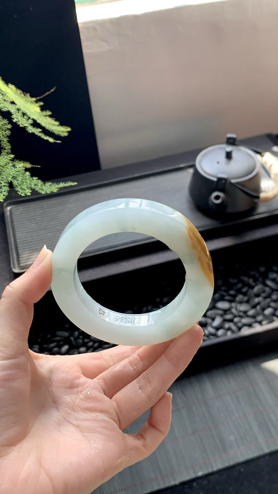 【黄翡飘花镯胚】