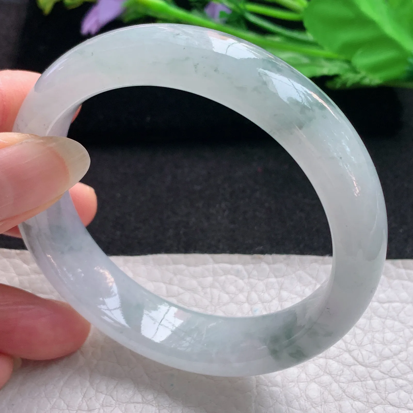 nr实拍58*15.5*8.8轮胎镯 缅甸翡翠a货玉手镯飘逸正圈平安镯宽版玉手环