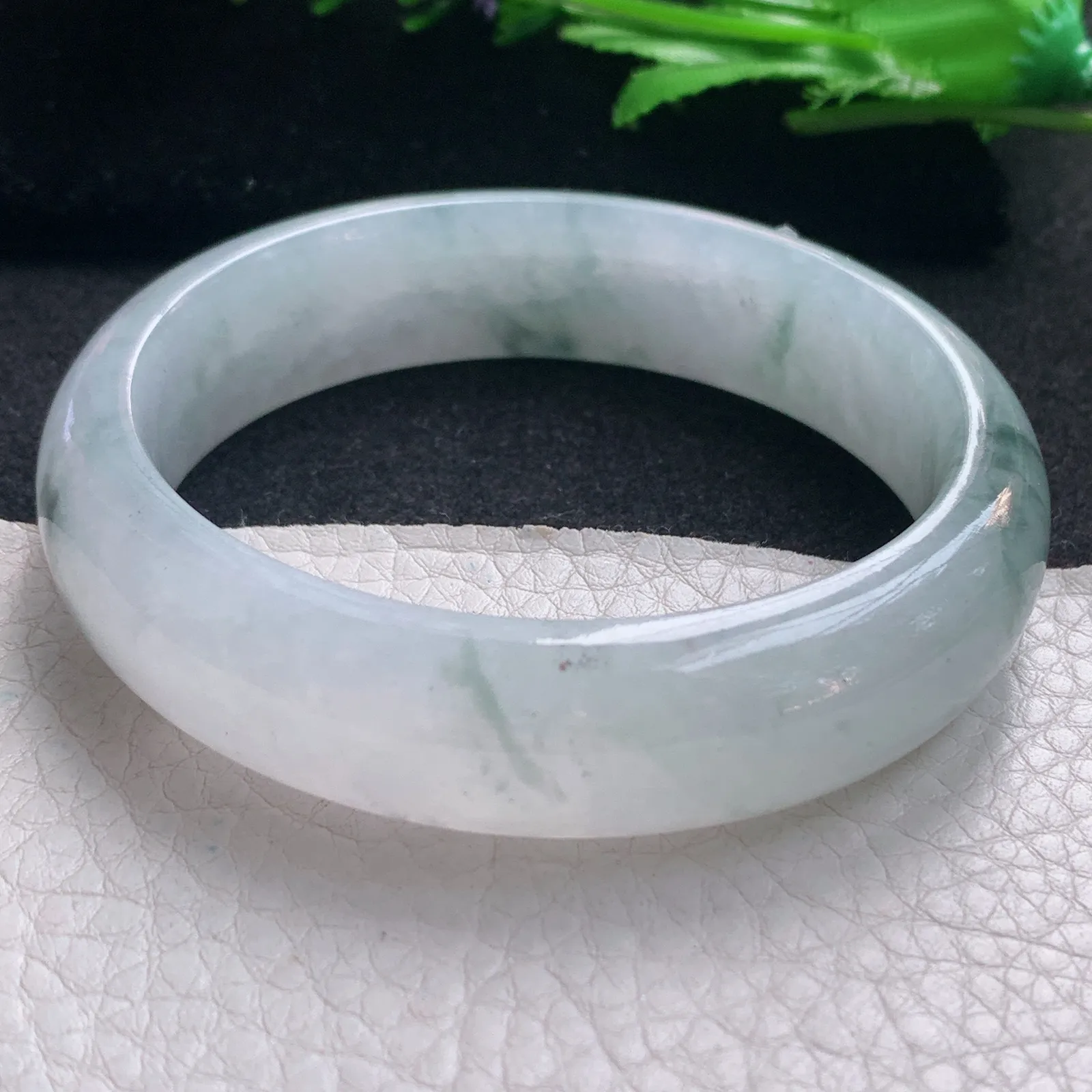 nr实拍58*15.5*8.8轮胎镯 缅甸翡翠a货玉手镯飘逸正圈平安镯宽版玉手环