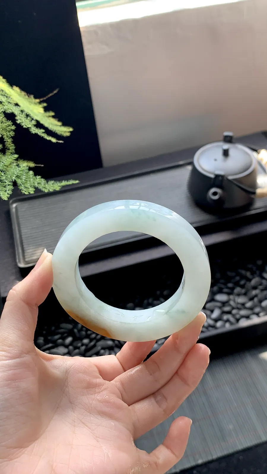 【黄翡飘花镯胚】