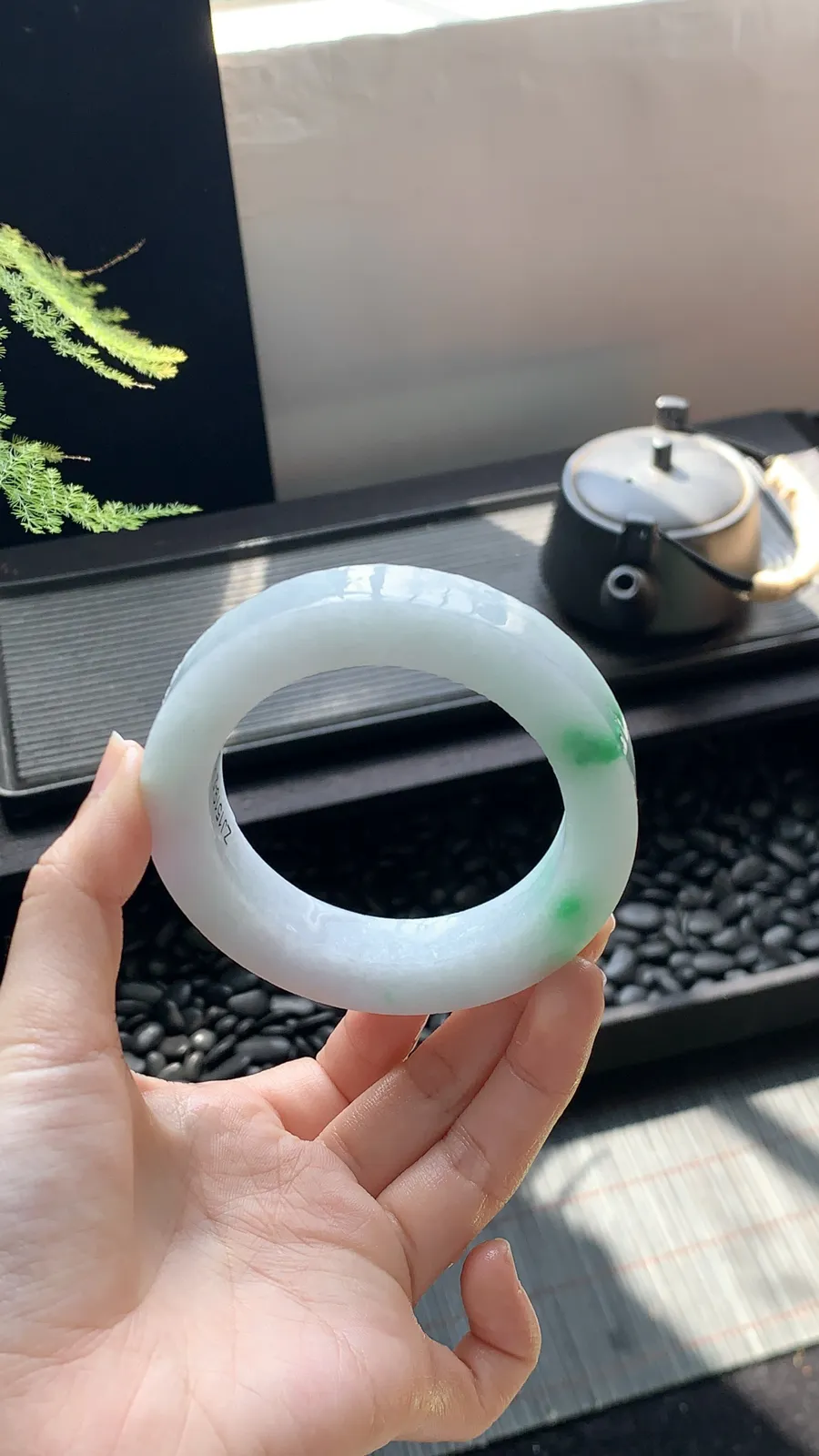 【白底青阳绿镯胚】