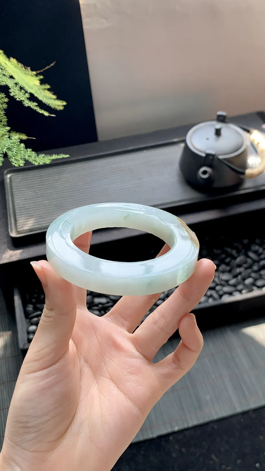 【黄翡飘花镯胚】