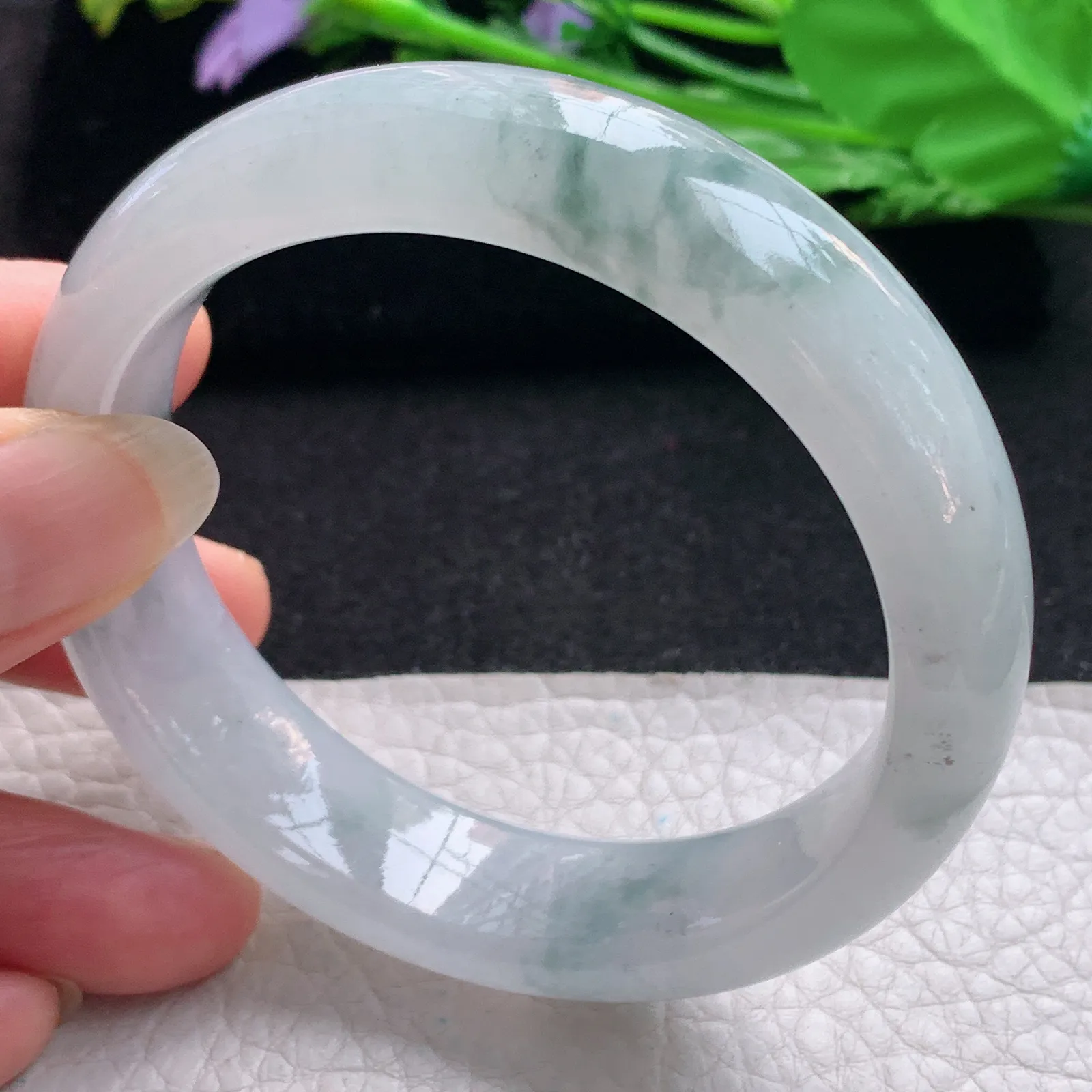 nr实拍58*15.5*8.8轮胎镯 缅甸翡翠a货玉手镯飘逸正圈平安镯宽版玉手环