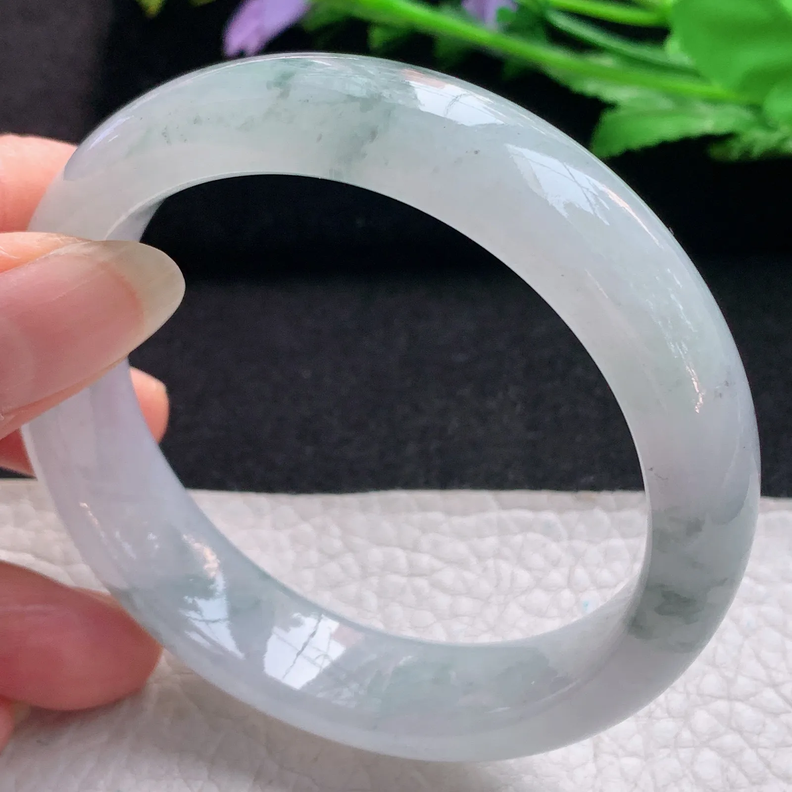 nr实拍58*15.5*8.8轮胎镯 缅甸翡翠a货玉手镯飘逸正圈平安镯宽版玉手环