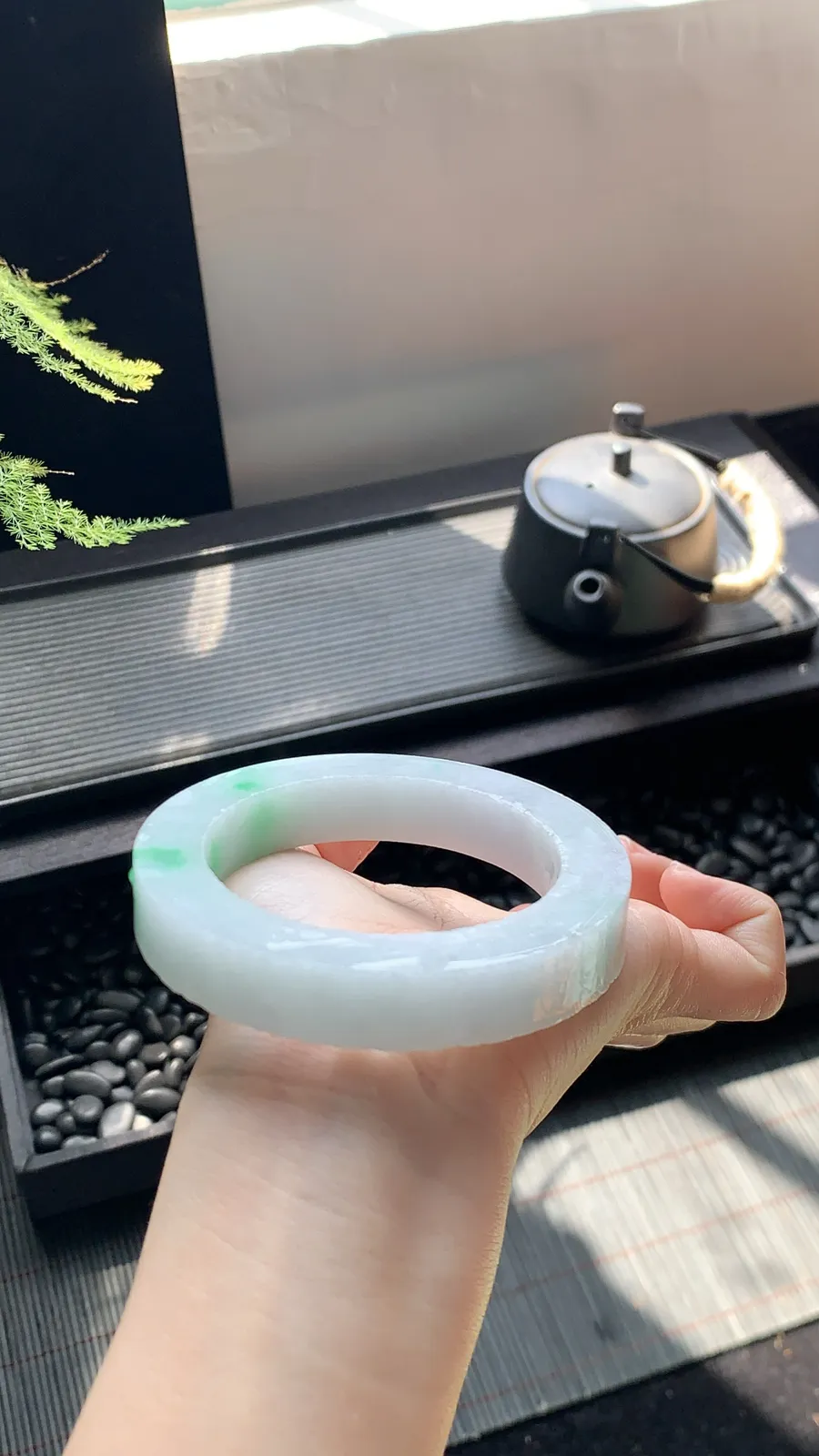 【白底青阳绿镯胚】