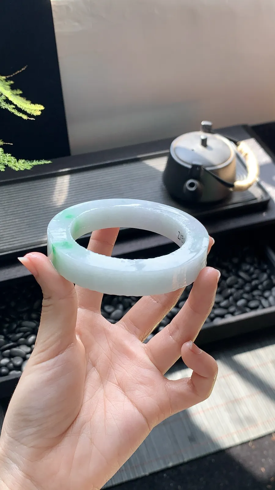 【白底青阳绿镯胚】