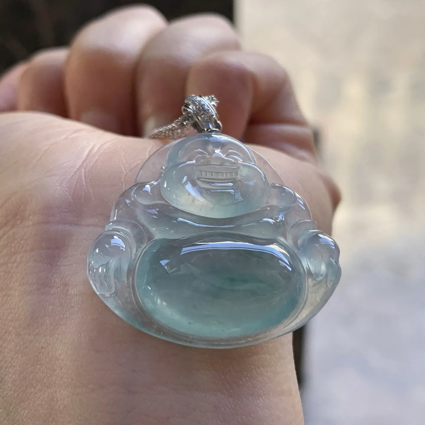 冰蓝佛公
 底色漂亮冰透