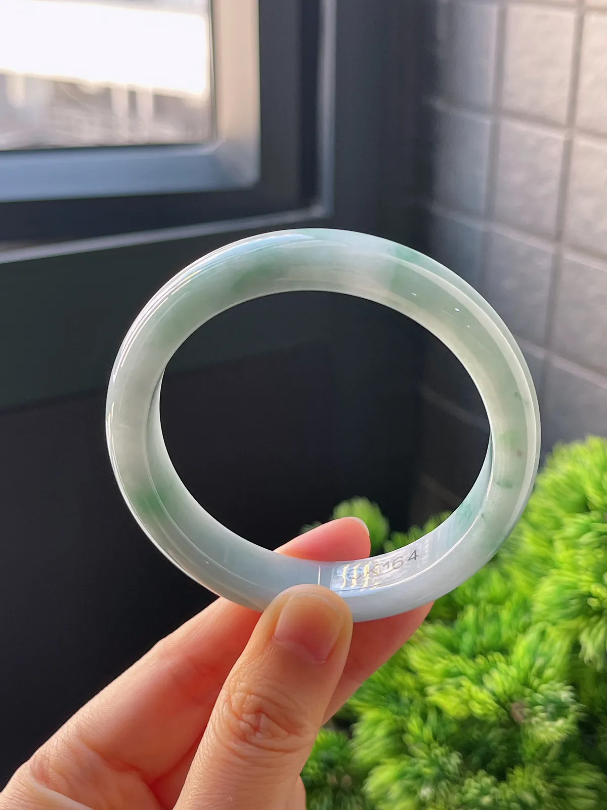 正圈56.5圈口，翡翠糯化种手镯