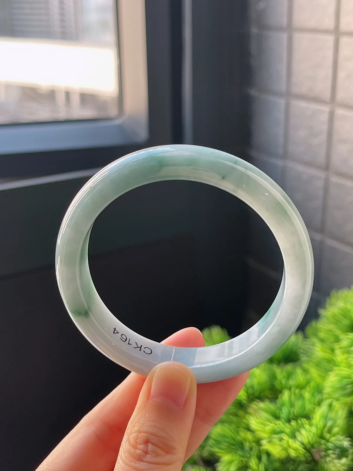 正圈56.5圈口，翡翠糯化种手镯