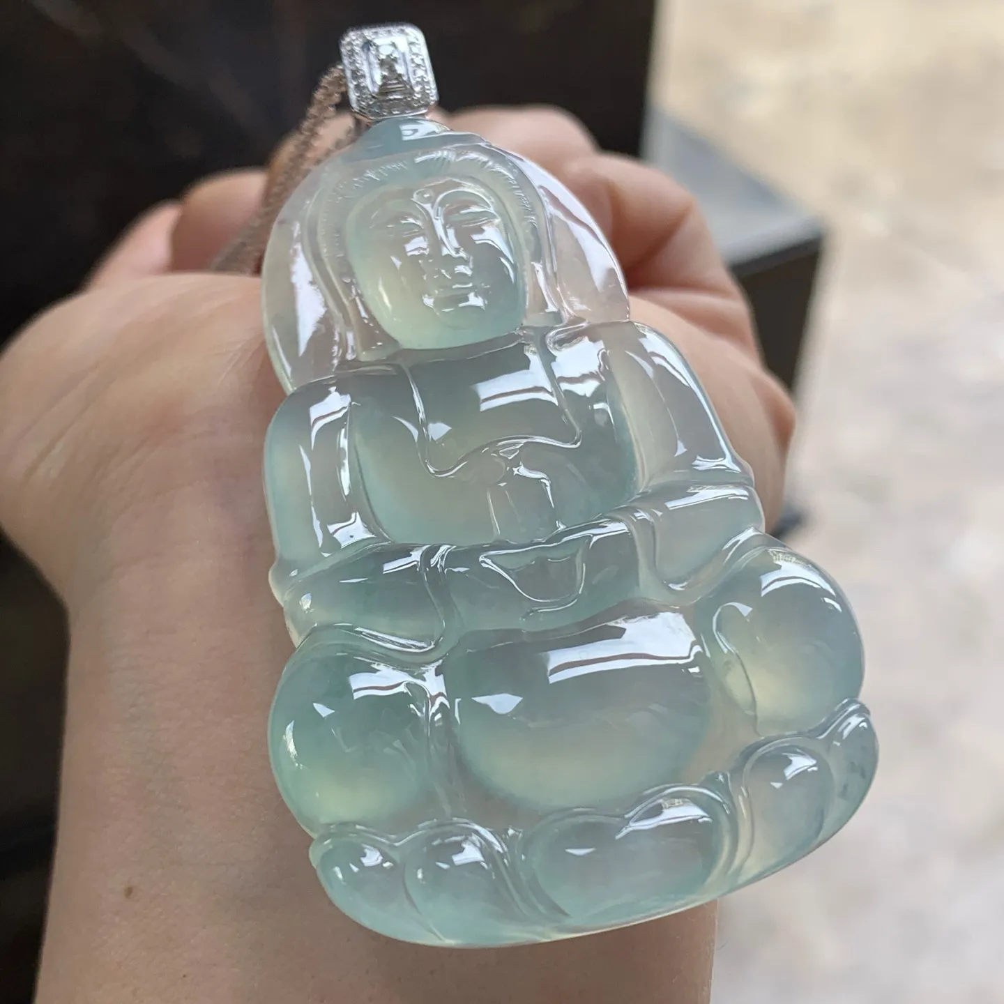 金扣冰晴水观音^_^冰透 尺寸64.2