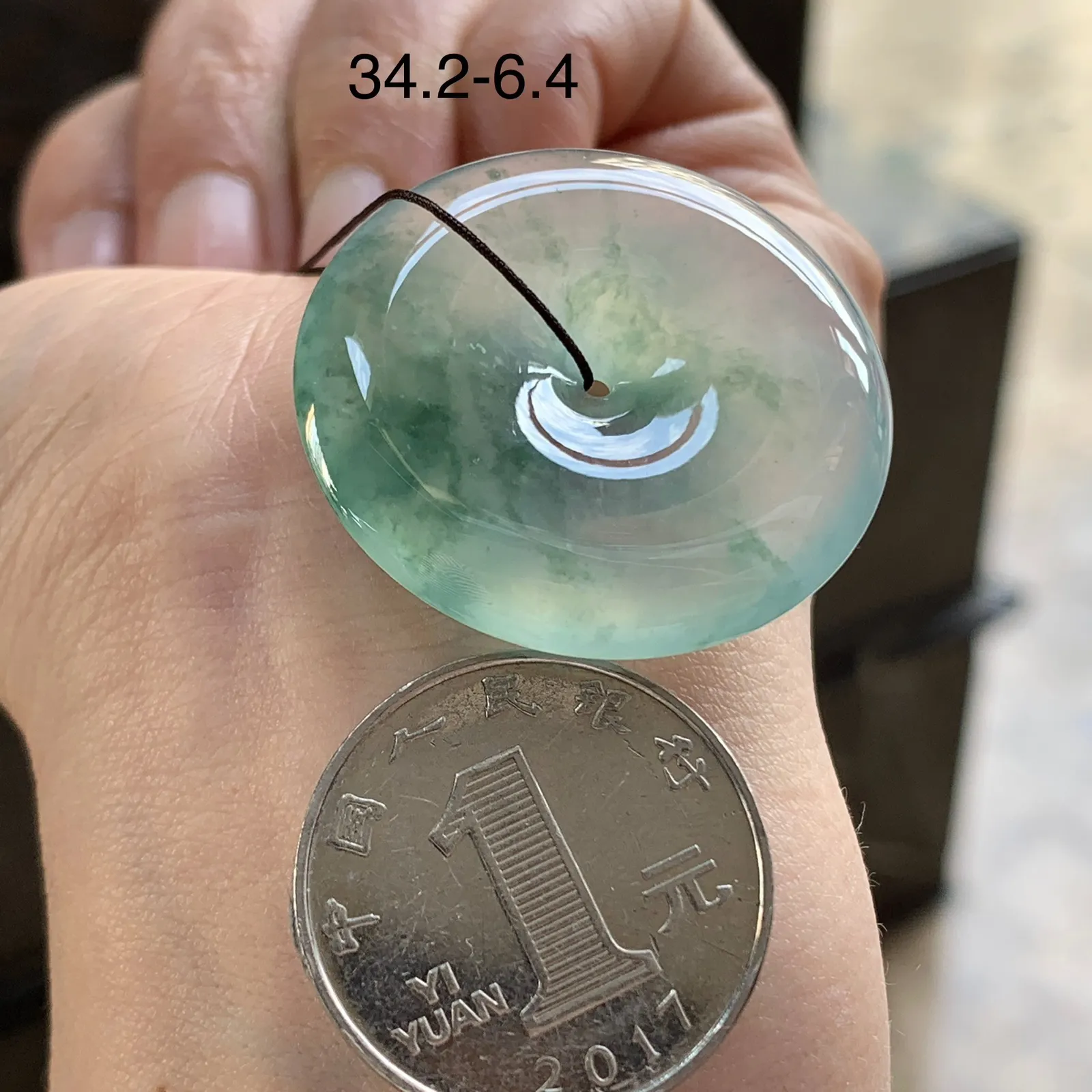 冰蓝花平安扣^_^飘花浓郁 起光