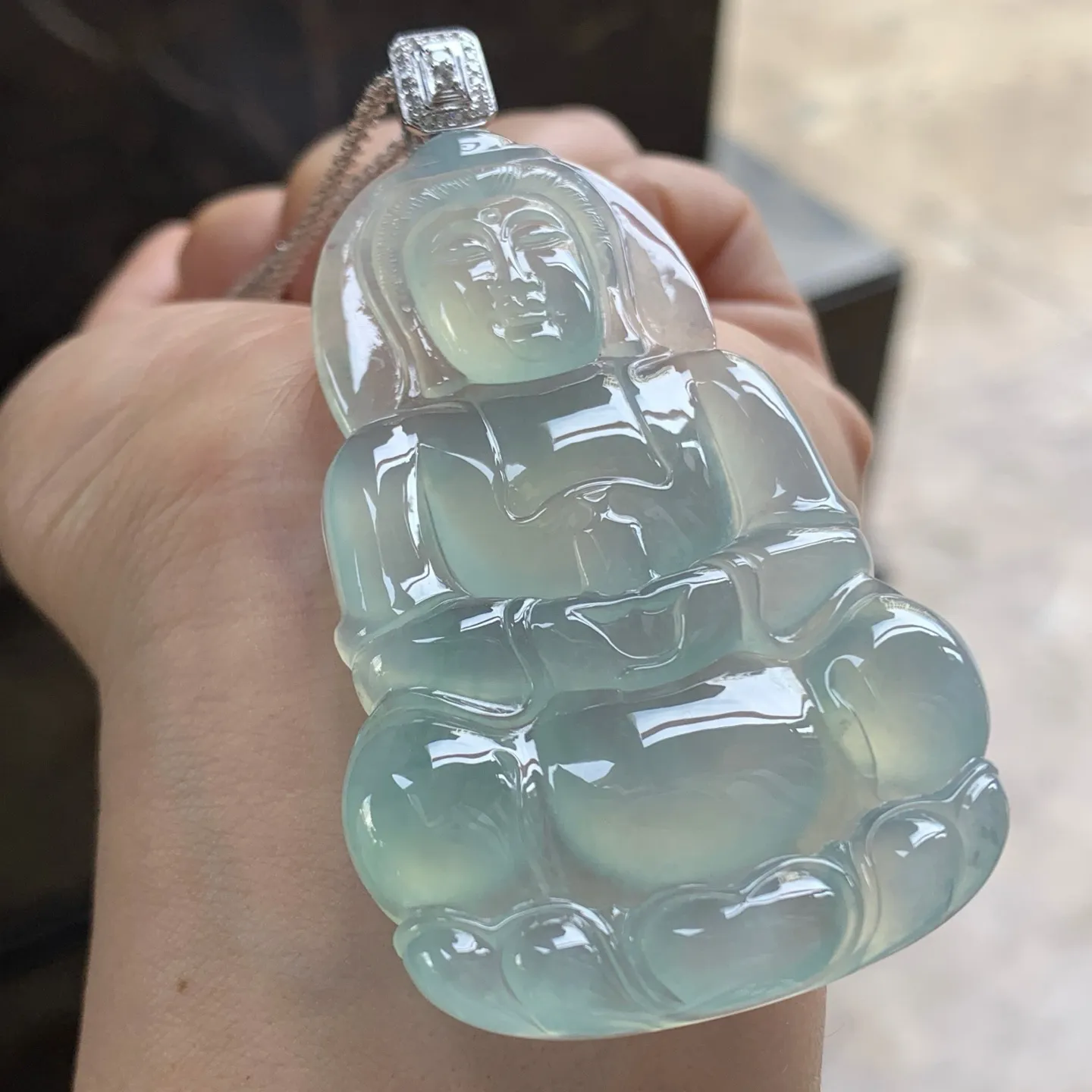 金扣冰晴水观音^_^冰透 尺寸64.2