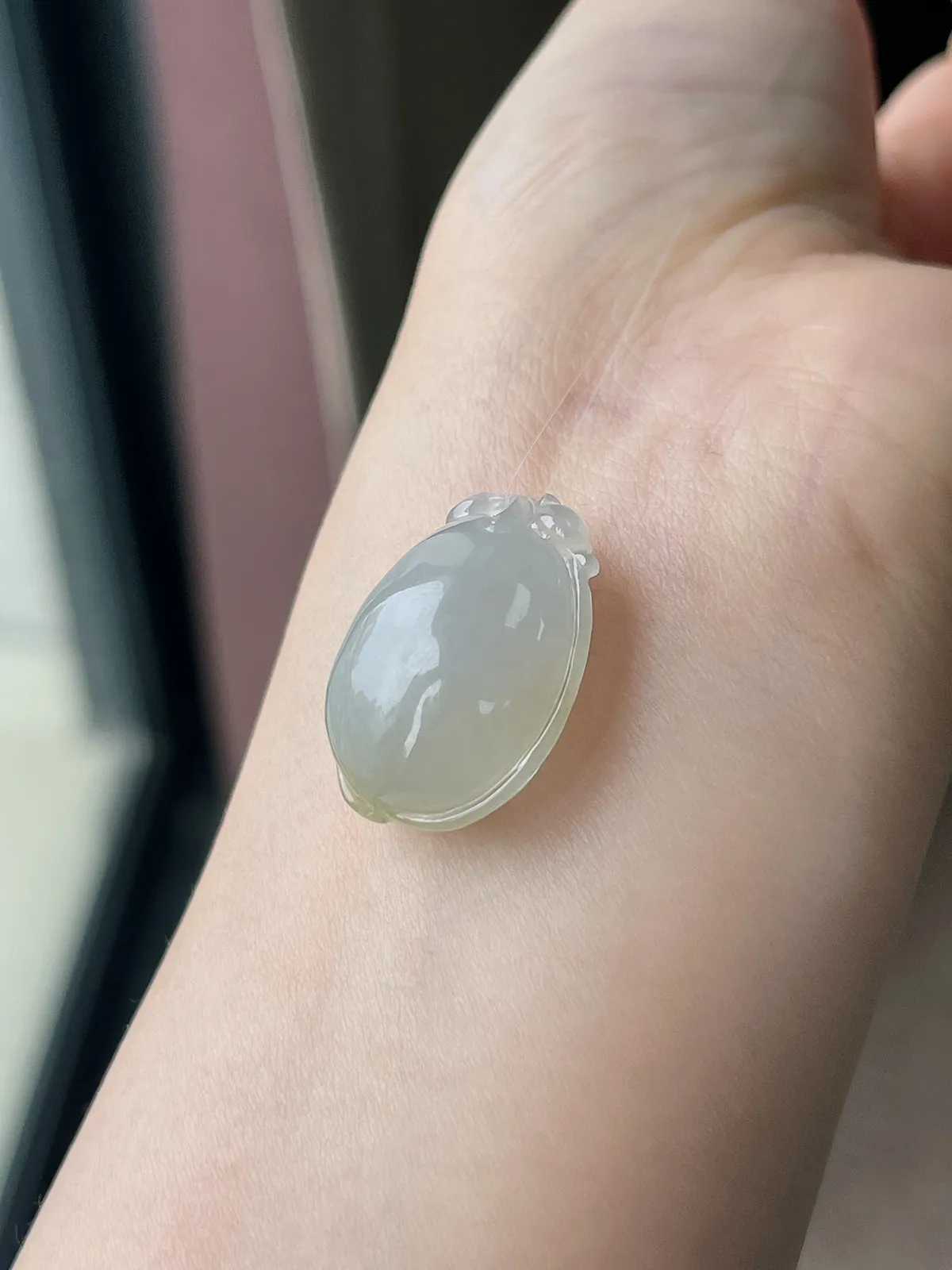 翡翠冰糯种黄色吊坠