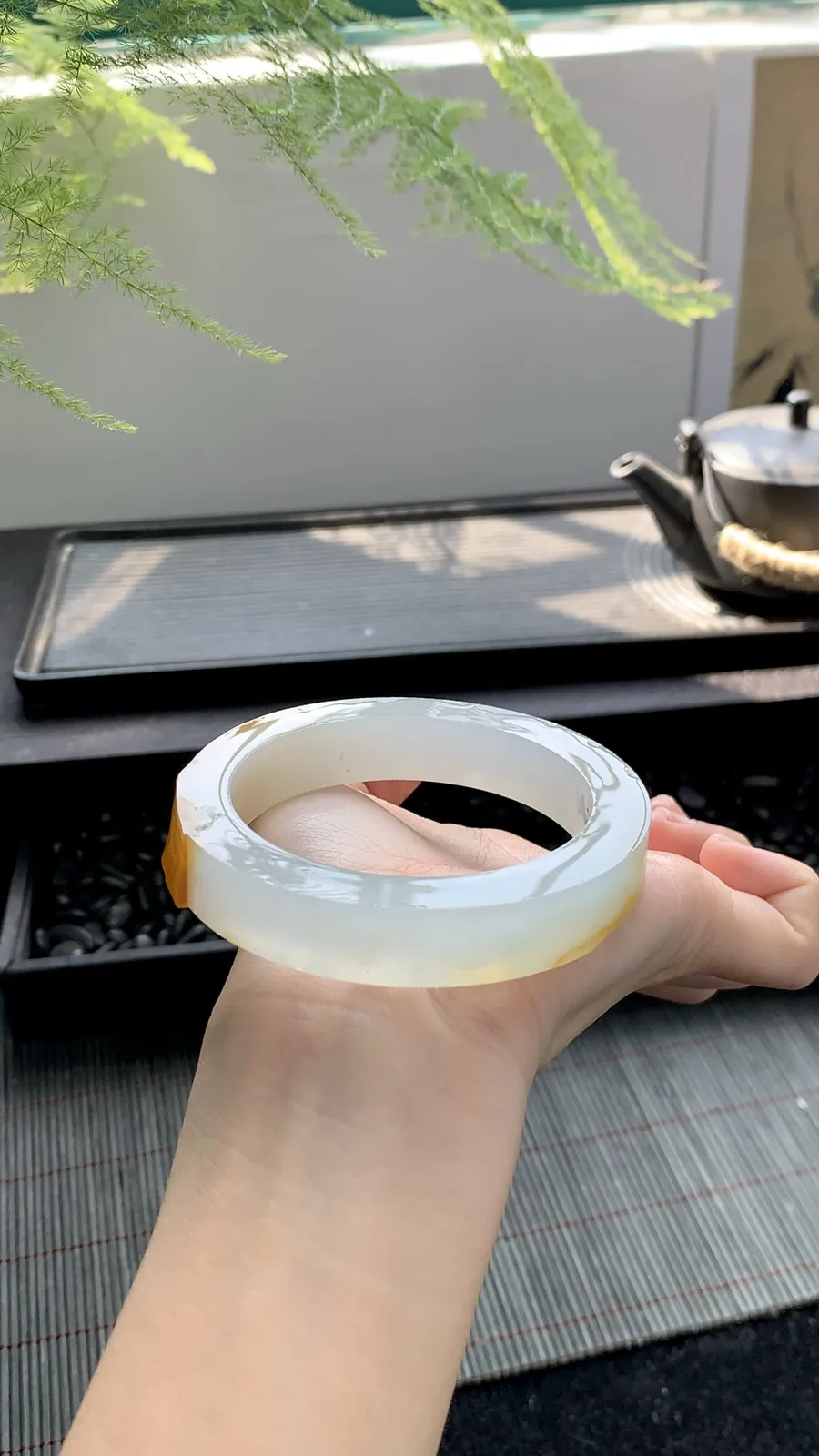  特色冰黄翡镯胚