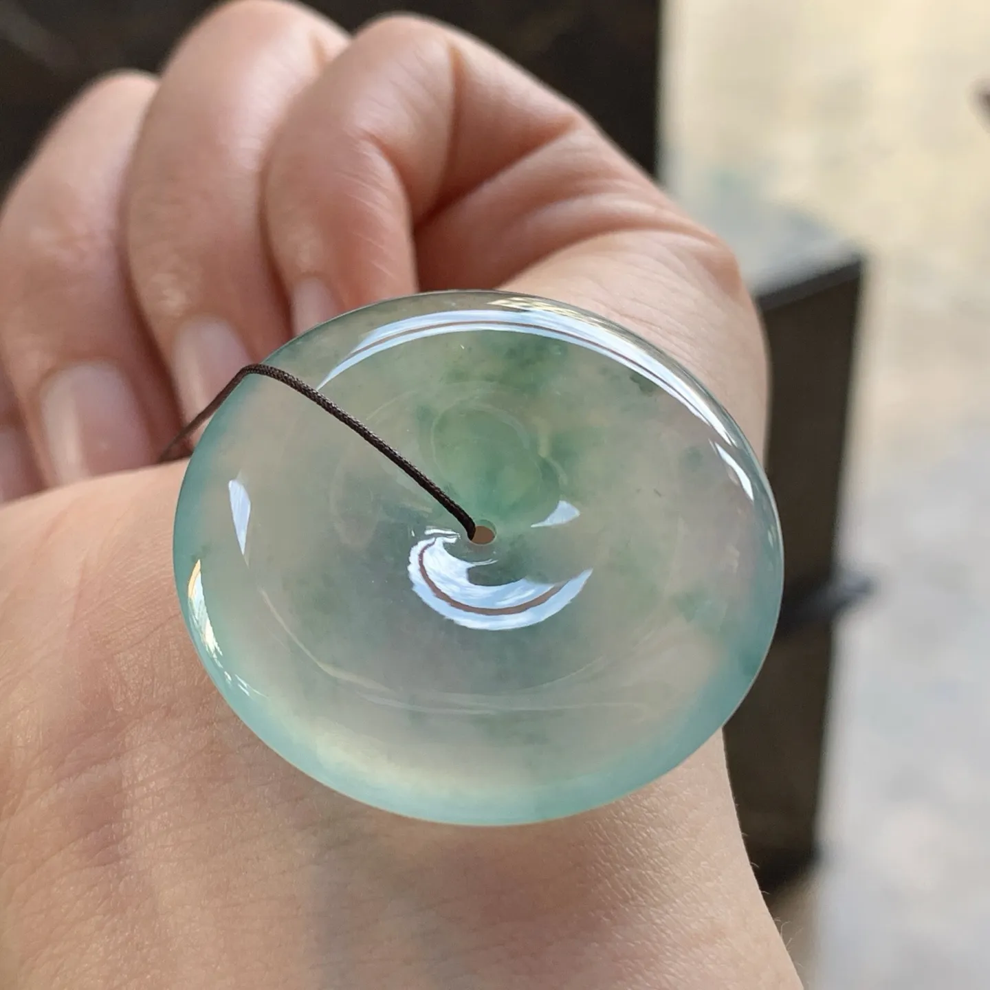 冰蓝花平安扣^_^飘花浓郁 起光