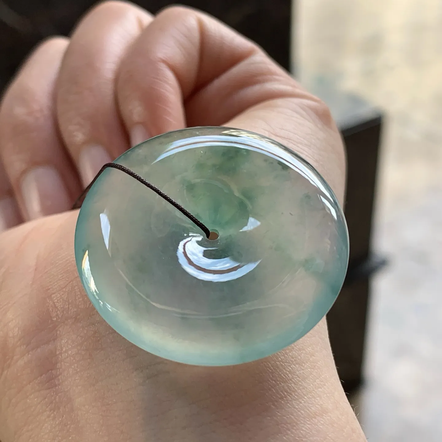 冰蓝花平安扣^_^飘花浓郁 起光