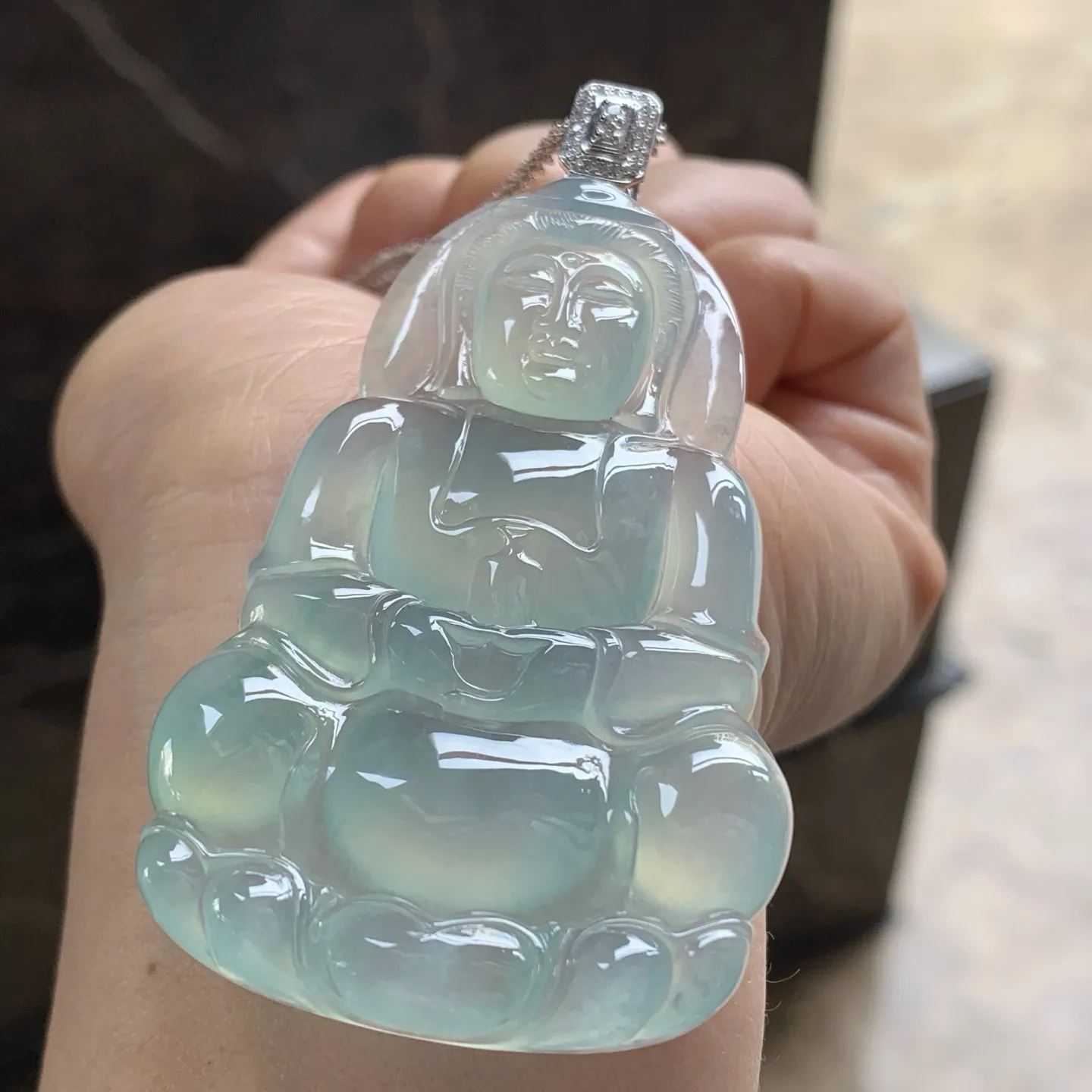 金扣冰晴水观音^_^冰透 尺寸64.2