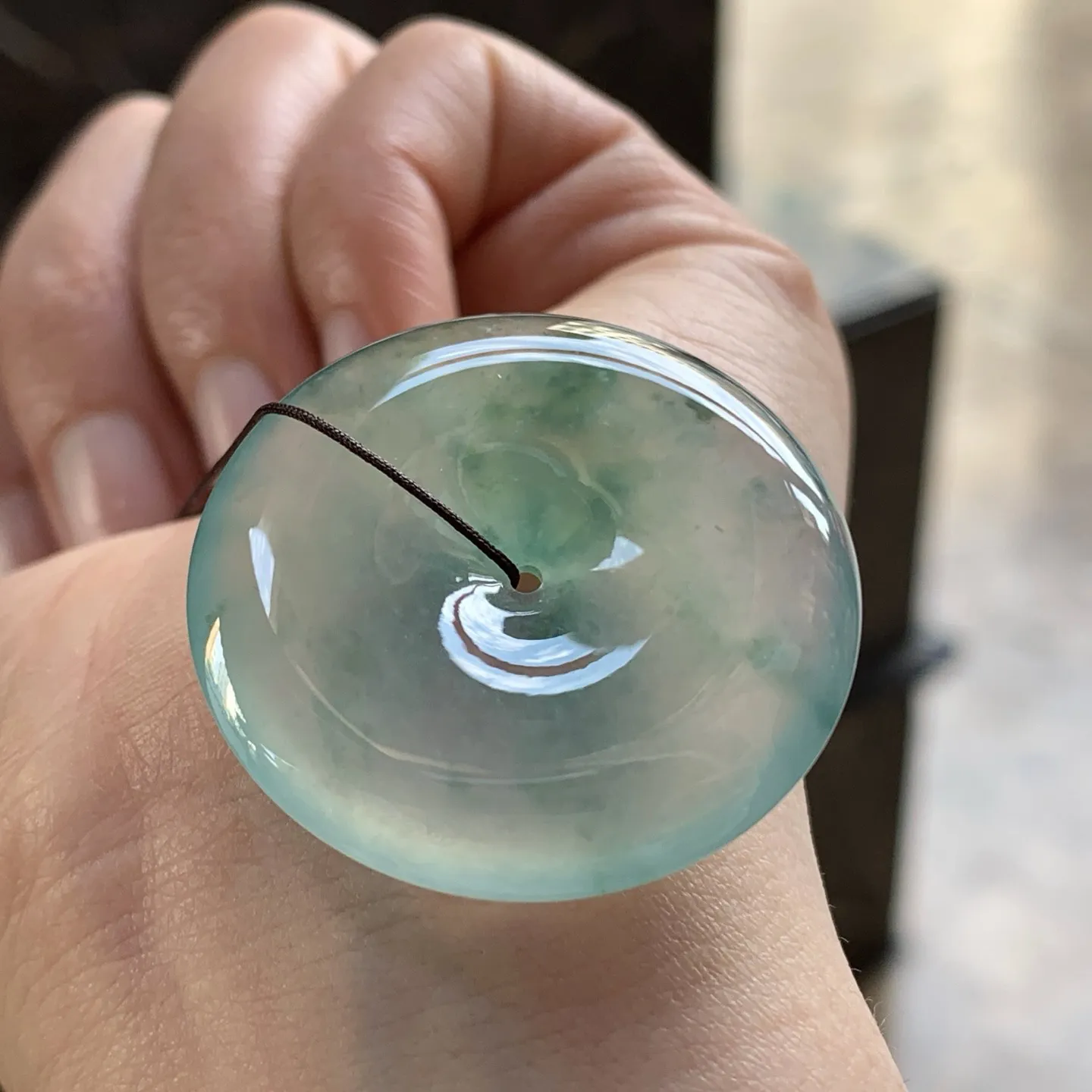 冰蓝花平安扣^_^飘花浓郁 起光