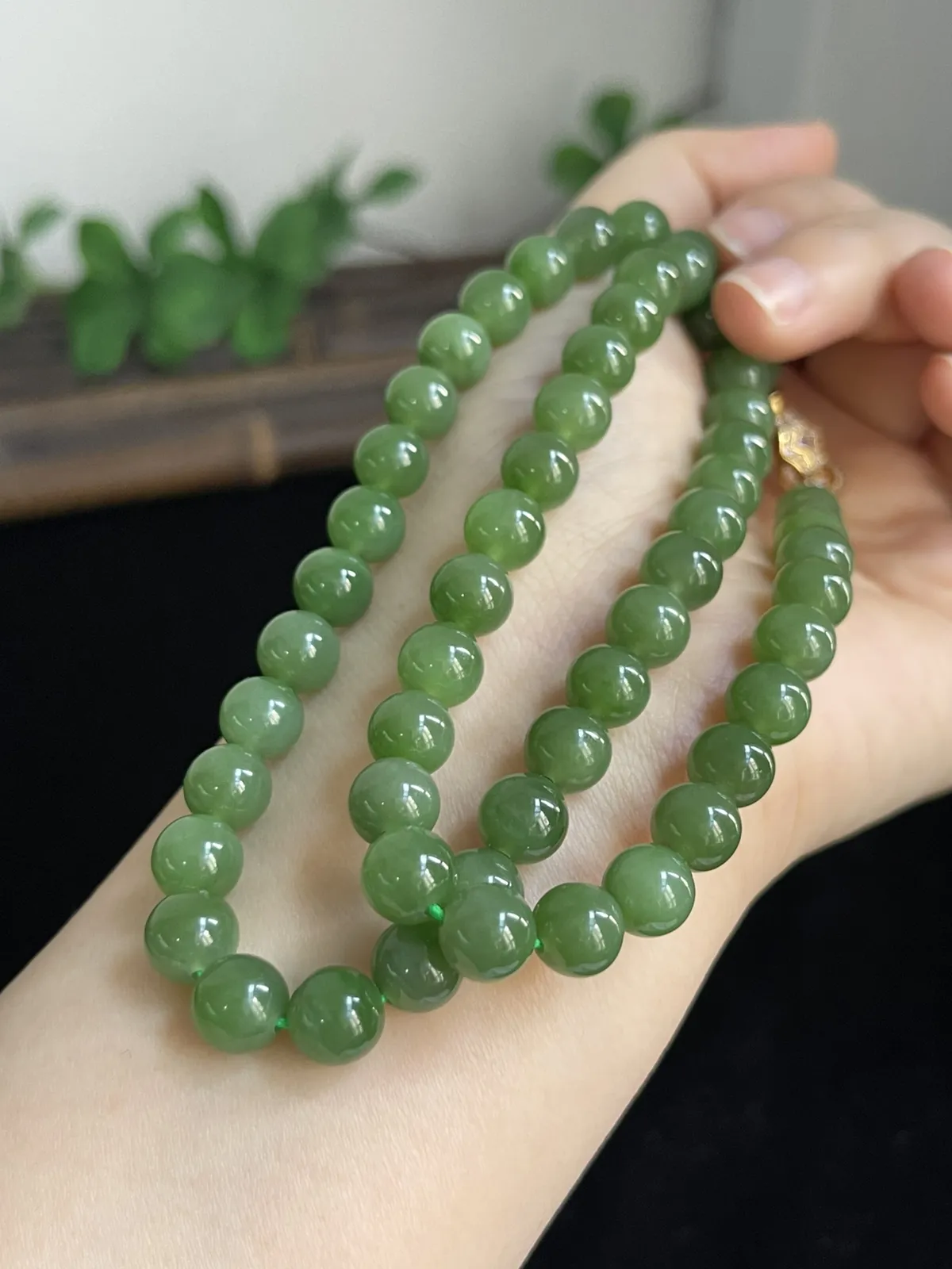 和田玉项链，印记：S925