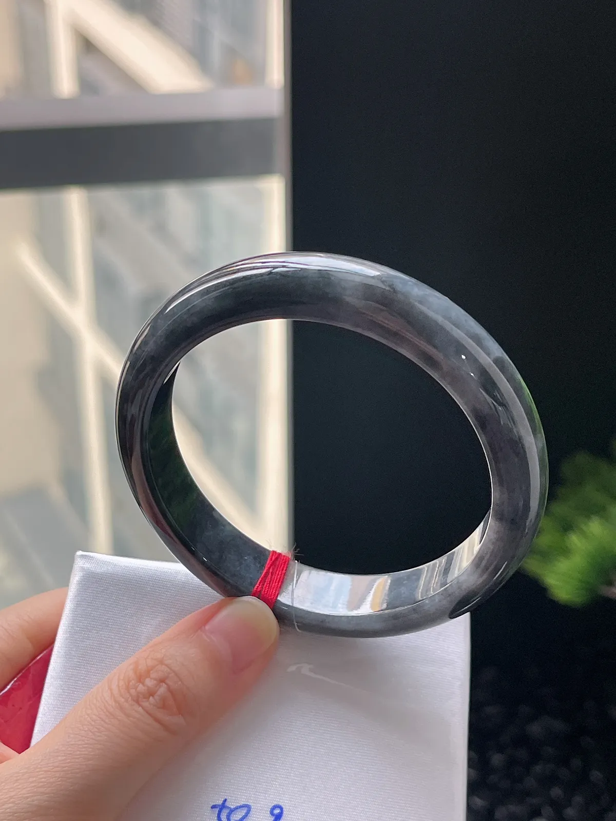 正圈59，翡翠乌鸡手镯