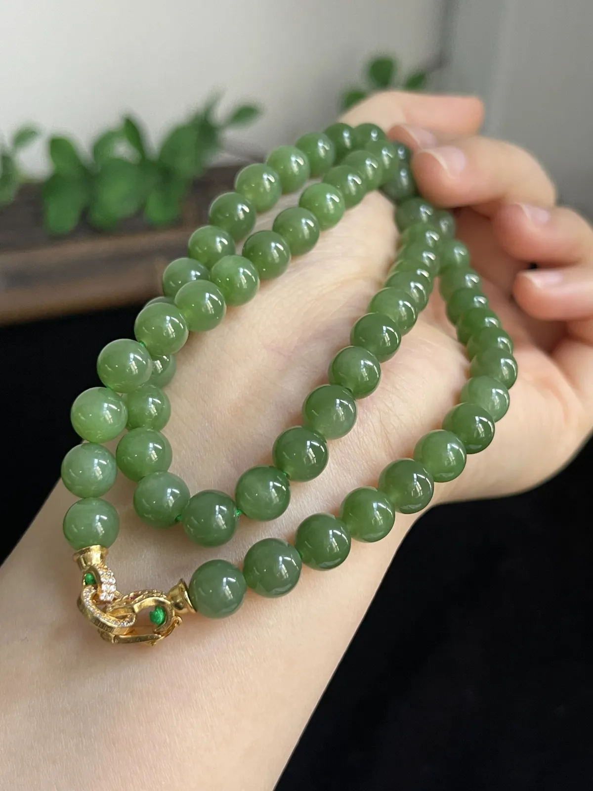 和田玉项链，印记：S925