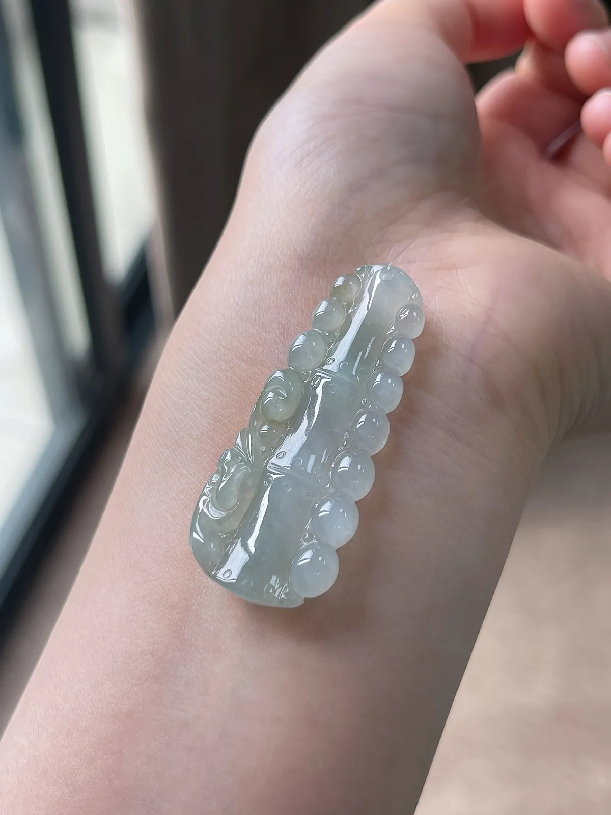 翡翠节节高升竹节吊坠