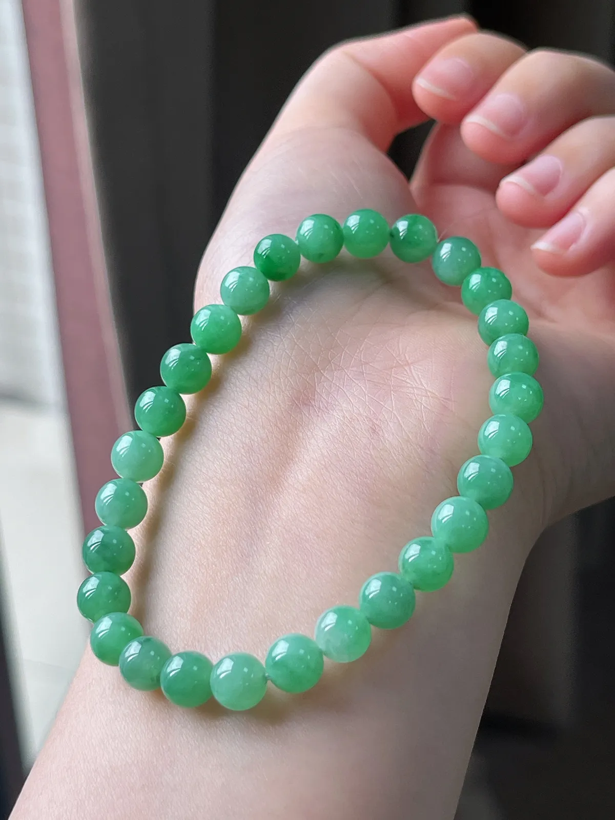 翡翠卡6+满绿手串