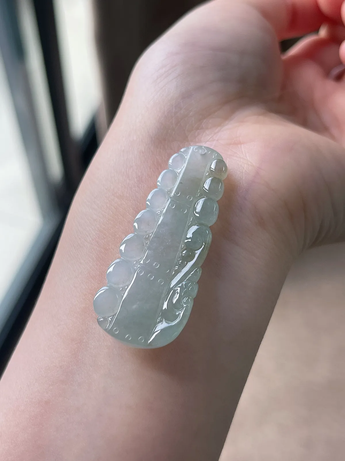 翡翠节节高升竹节吊坠