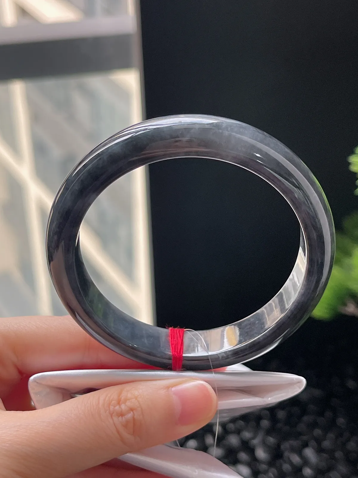 正圈59，翡翠乌鸡手镯