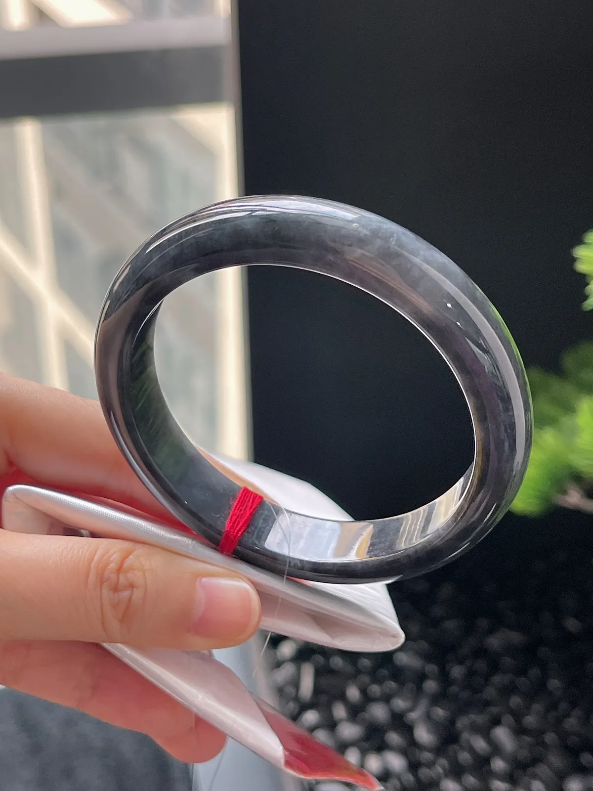 正圈59，翡翠乌鸡手镯