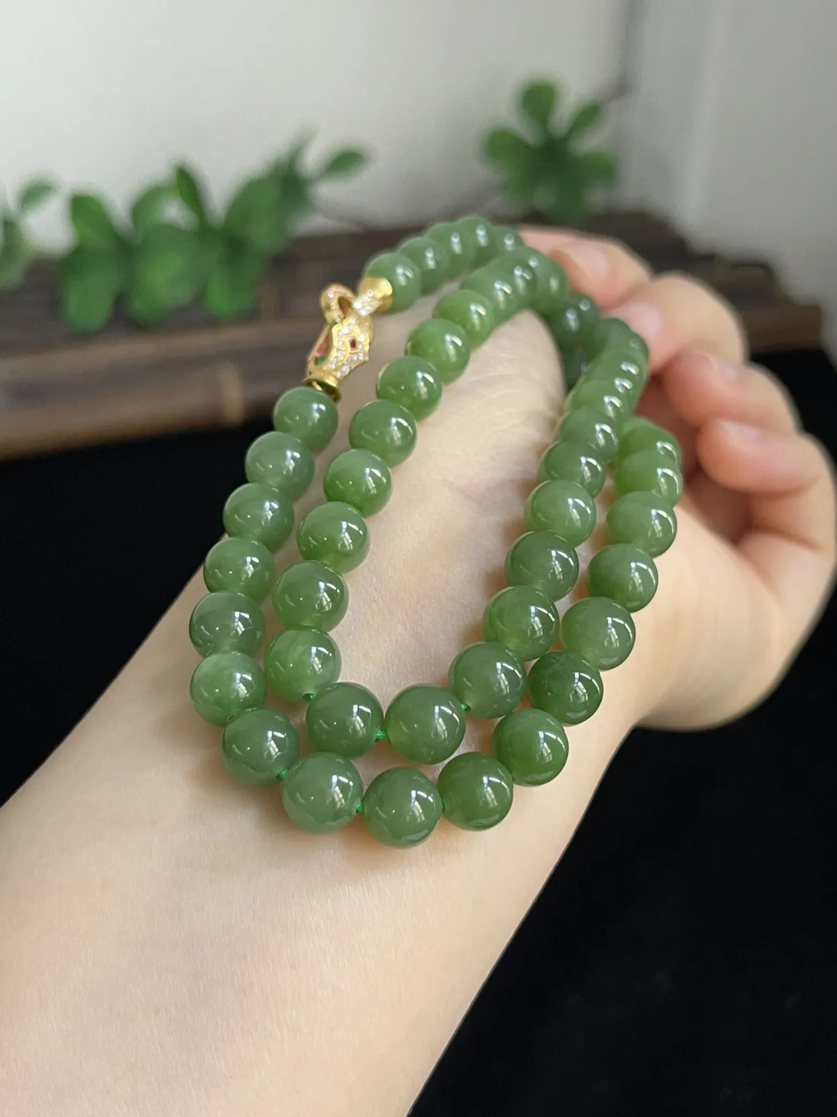 和田玉项链，印记：S925