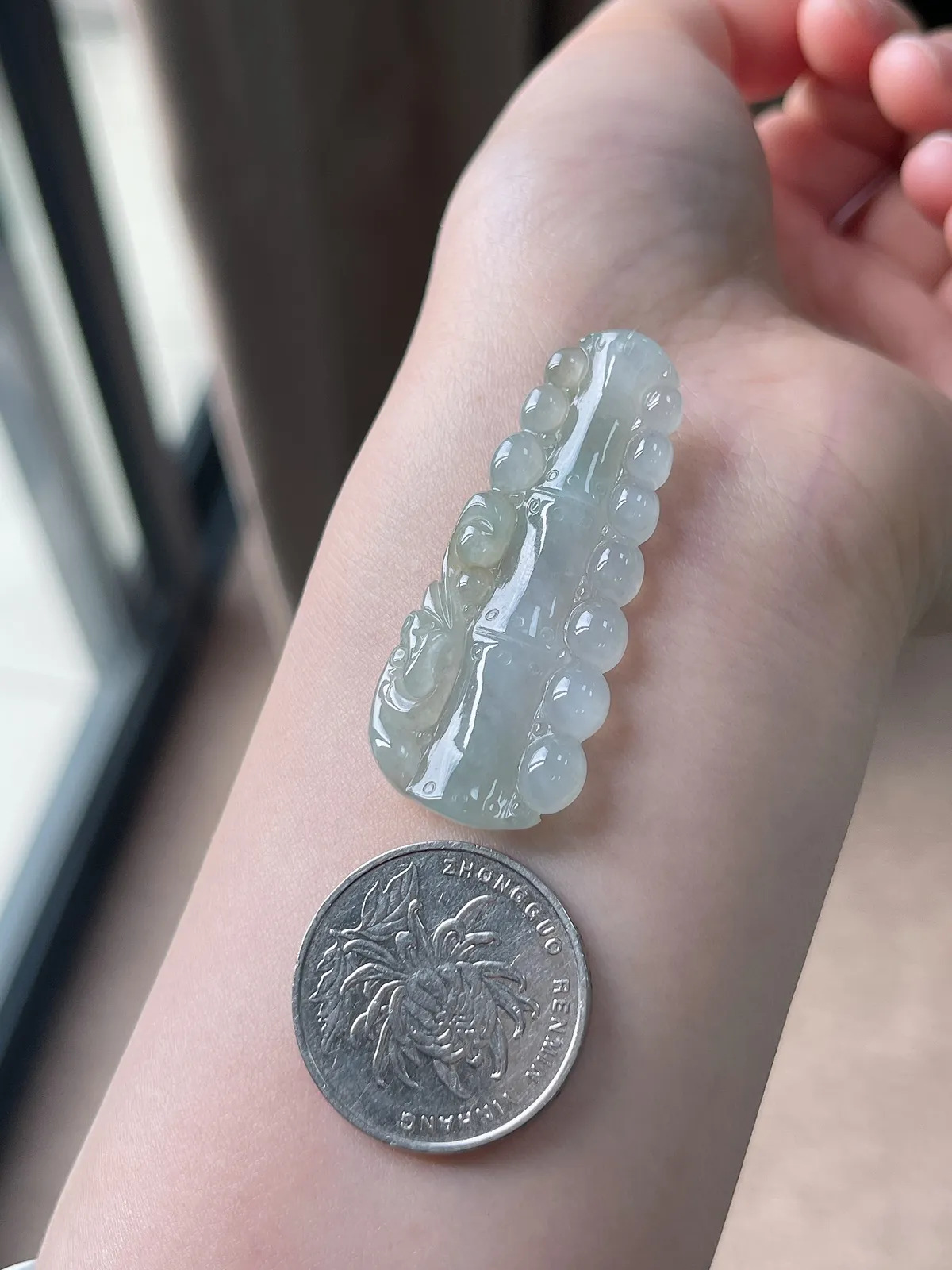 翡翠节节高升竹节吊坠