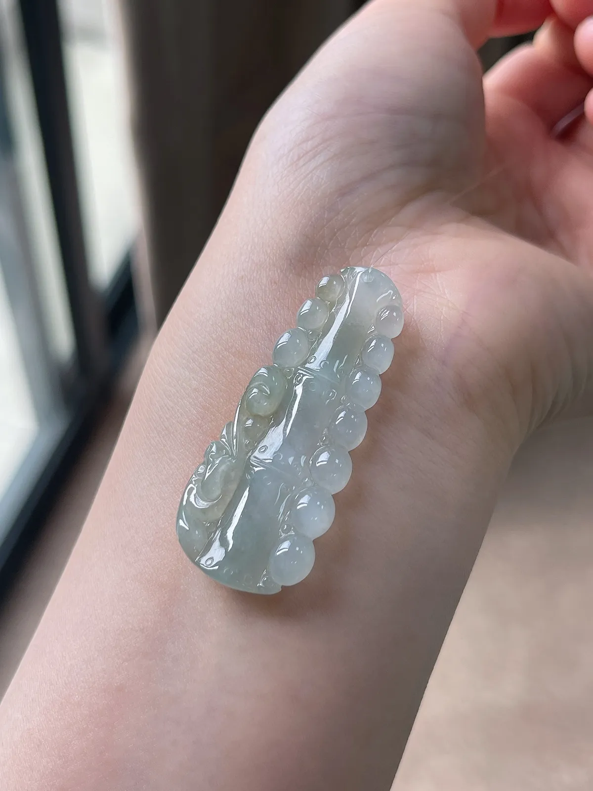 翡翠节节高升竹节吊坠