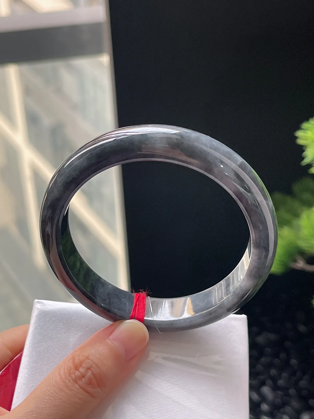 正圈59，翡翠乌鸡手镯