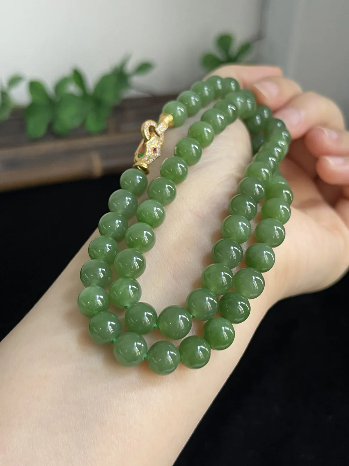 和田玉项链，印记：S925