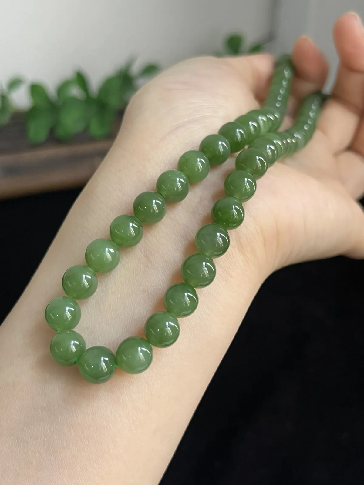 和田玉项链，印记：S925