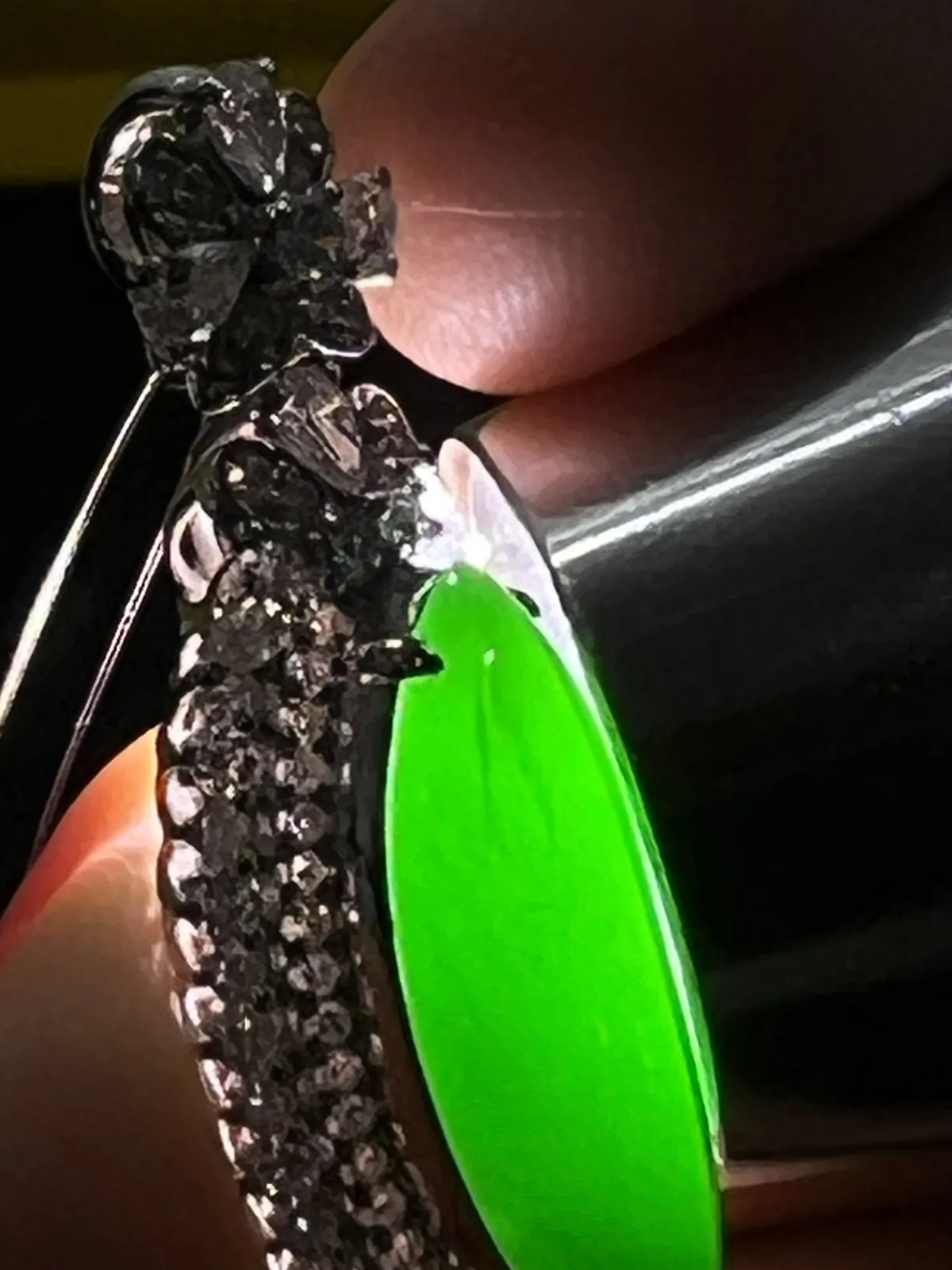 18k金翡翠冰糯种绿色吊坠