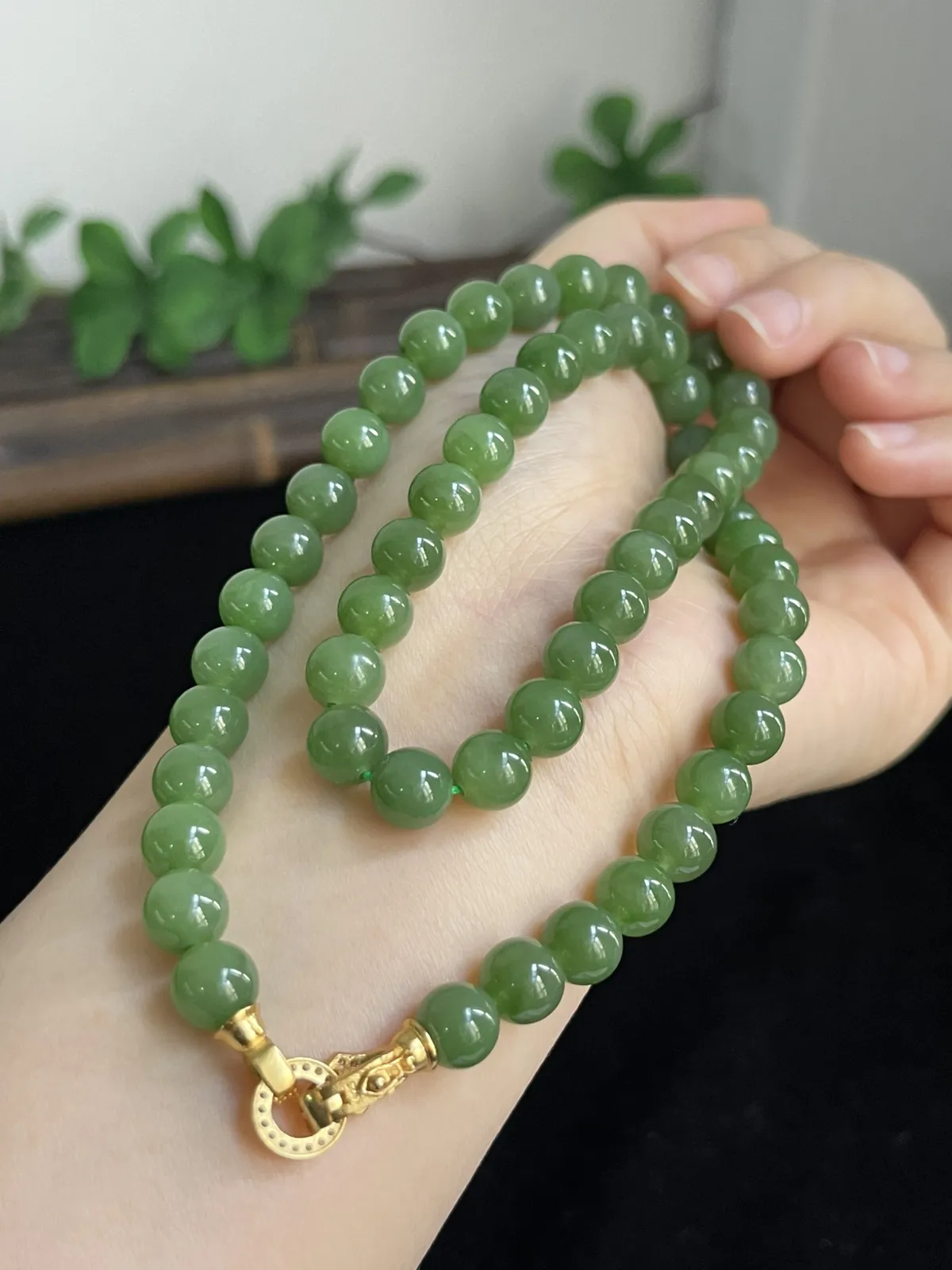 和田玉项链，印记：S925